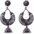 Anishop Oxidised Black Alloy Dangle Earrings For Women