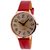 Nubela New Red Colour Beige Dial Analogue Girls Watch