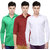 Black Bee Solid Regular Fit Poly-Cotton Shirts For Men Set of 3