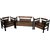 Shilpi Amazing Wrought Iron Wooden Foldable Sofa Set / Beautiful Hand Carving Black  Brown Sofa Set For Living Room