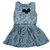 Pikaboo Blue Girls Dress with flower bow at neck & waist belt rope (2-3 Years)