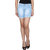 Ansh Fashion Wear Women's Blue Strechable Denim Shorts