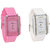 True choice  Glory Kawa  Combo Of Two Watches-Baby Pink  White Rectangular Dial Kawa Watch For Women