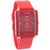Best  Kawa Red Color With Rectangular Crystal Studded Dial Watch For Women