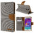 BRK Mercury Nosson Fancy Canvas Diary Wallet Flip Cover Case for Oppo A57 - Grey