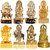 Gold Plated Ganesh Laxmi Durga Saraswati Hanuman Shiv Radha Krishna Gai Krishna - Combo of 8 Pcs