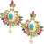 My Design Gold Plated Multicolor New Designer Kundan Wedding Earrings