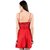 Boosah Red Satin Baby Doll Dresses With Panty