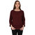 RIGO Maroon Sweatshirt with Pom Pom Lace Hem for Women