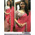 srk pink colour georgette and net embroidery saree