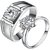 Limited Edition Sterling Silver   Solitaire Adjustable Couple Rings By Stylish Teens
