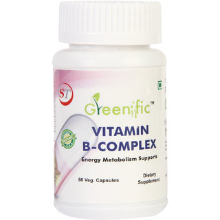 Greenific Vitamin B Complex (60 Capsules) - 100 Organic Vegetarian product for over all health