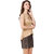 Texco Women'S Beige Cutout Neck With Drawstring Styling Peplum Trendy Top