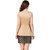Texco Women'S Beige Cutout Neck With Drawstring Styling Peplum Trendy Top