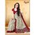 Florence Cream  Maroon Crepe Printed Saree with Blouse