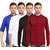 Black Bee Collar Regular Fit Poly-Cotton Shirt for Men Combo of 4