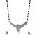 Anuradha Art Silver Finish Styled With American Diamonds Pendant Of Black Beaded Chain Mangalsutra For Women