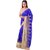 Indian Designer Silk Fab Embroidered Embellished Half Blue Georgette  Half Cream Net  Saree