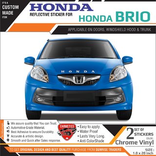 Buy Honda Stickers for Honda Brio - Chrome Vinyl 2Pcs ...