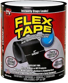 Flex Seal Flex Tape Black 4 X 5' Excellent For (BATHROOM LEAK, HOME REPAIR, DIY PROJECT,WATER SPORTS,OUTDOOR CAMPING