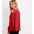 Women's Red Cold Shoulder Polyester Crepe Top