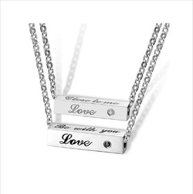 Enchanting Love Valentine High Quality Titanium Couple Chain (2 qty) For Love Birds By Stylish Teens