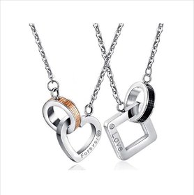 Trendy Love Valentine High Quality Titanium Couple Chain (2 qty) For Love Birds By Stylish Teens