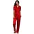 Boosah Women's Maroon & Red Satin 2 Night Suit