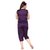 Boosah Women's Purple  Red Satin 2 Night Suit