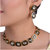 Lucky Jewellery Designer Black Color Meenakari Necklace With Earring For Girls & Women