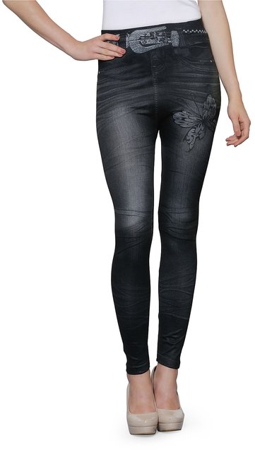 Buy Oleva Women's Printed Denim Look Jeggings Combo (Pack Of 4) Online @  ₹999 from ShopClues