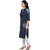 Kvsfab Blue Cotton denim readymade with PLEATED PATTERN AND RIBBED PATCH WORK ON PARTY WEAR KURTI KVSKR8114DENIM