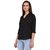 Kooo Women's Black Multi Dot V Neck 3/4 Sleeve shirt