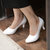 Meia Womens White Heels 