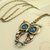 ANNIE JEWELS OWL PENDANT WITH CHAIN (OLD METTALIC STYLE)
