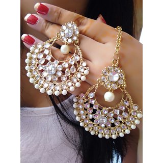 Jewelz Kundan Maang Tikka Earrings Set