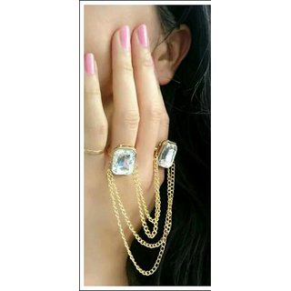 Kundan two discount finger ring