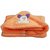 Furn@Home Teddy Design Hooded Fur Orange Baby Blanket With Zip
