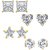 Om Jewells Fashion Jewellery Combo of 4 Gold Plated CZ Studs Earrings for Girls and Women CO1000081