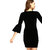 Aashish Fabrics - Black Round Neck Bell Sleeves Velvet Women Dress