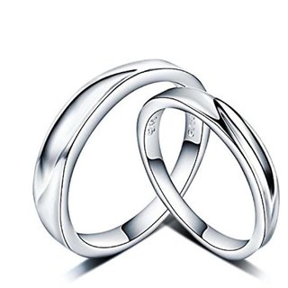 Alluring Sterling Silver Engagement Adjustable Couple Rings With Free Box By Stylish Teens