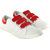 Blinder Men's Trendy White Red Velcro Casual Sneakers Shoes