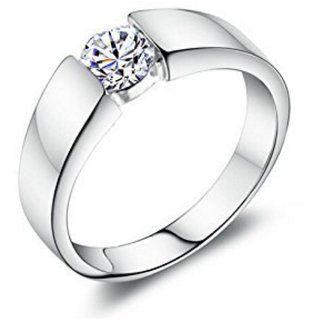 Buy Sterling 925 Silver Solitaire Adjustable Rings For Men Boys Online ...