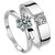 Attractive Sterling Silver  Solitaire Crystal Adjustable Couple Rings By Stylish Teens