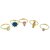STRIPES 5 Piece Multi Colour Stone Finger Ring Set For Girl / Women