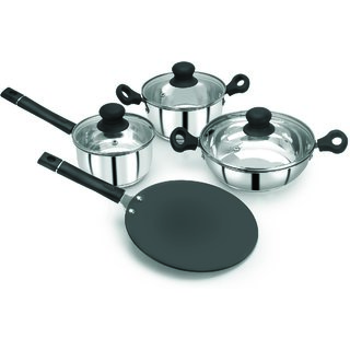Pristine Induction Compatible 7 PCS Combo Cookware Set with Bakelite Handle