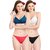 Madam Set Of 2 Women'S Non-Padded Backless Bra  Bikini Panty Contrast Color Lingerie Set