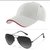 Combo of white cap and Glasses