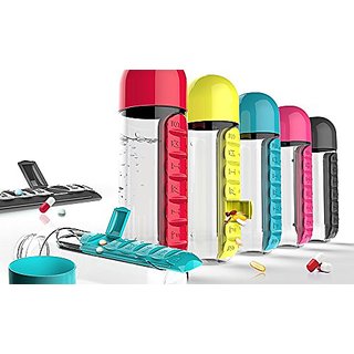 Right Traders Water Bottle with Pill organizer