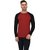 Bi Fashion Men's Red-Black Round Neck Full Sleeve Cotton Plain T-shirt